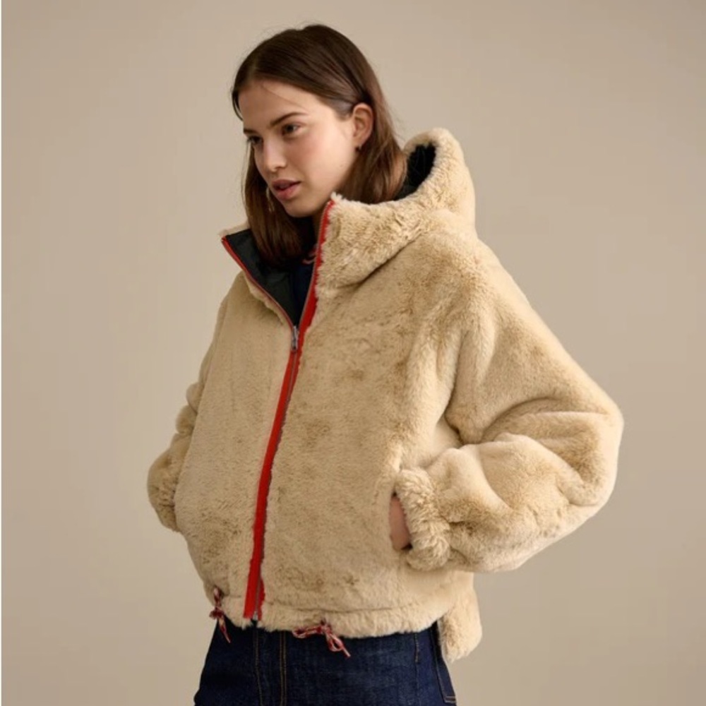 Bellerose “Loud” Jacket reversible faux fur coat in black